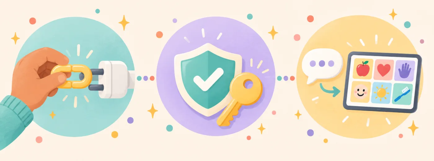 Three steps: paste a link, allow access, and a chat request turns into a finished board.